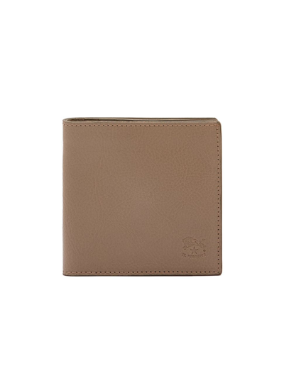 Shop Il Bisonte Men's Galileo Compact Leather Bifold Wallet In Tortora