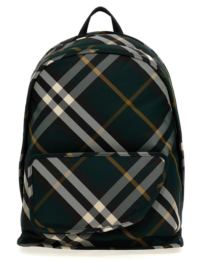 Shop Burberry 'shield' Backpack In Green