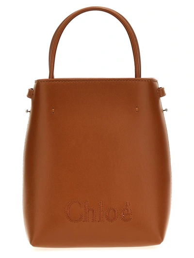 Shop Chloé 'micro Chloe Sense' Bucket Bag In Beige