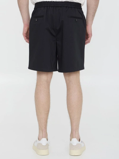 Shop Ami Alexandre Mattiussi Cotton Bermuda Shorts In Black