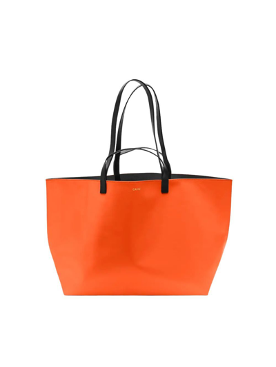 Shop Cahu Medium Nouvelle Collection Le Pratique With Zip Tote Bag In Yellow & Orange