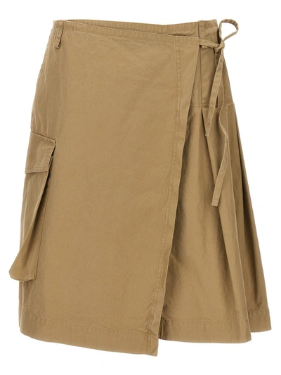 Shop Dries Van Noten 'skilt' Skirt In Beige
