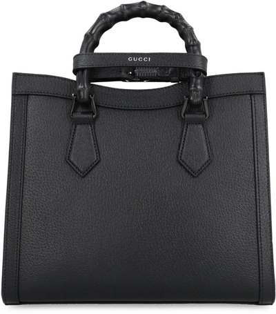 Shop Gucci Diana Small Leather Tote In Black