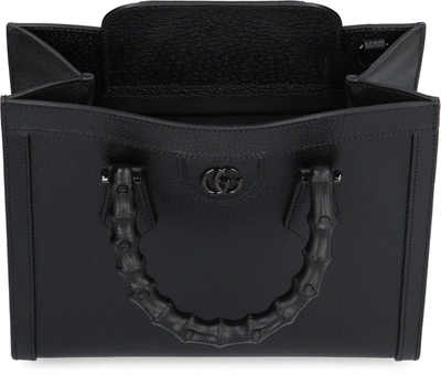 Shop Gucci Diana Small Leather Tote In Black