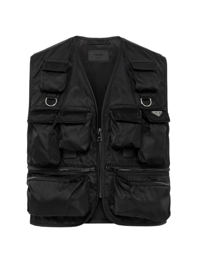Shop Prada Men's Re-nylon Vest In Black