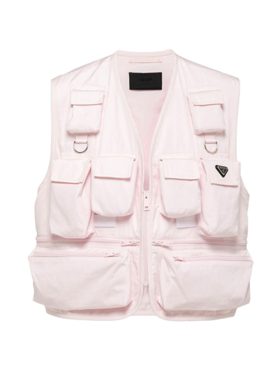Shop Prada Men's Cotton Vest In Pink