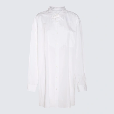 Shop Maison Margiela White Cotton Dress In Optic White