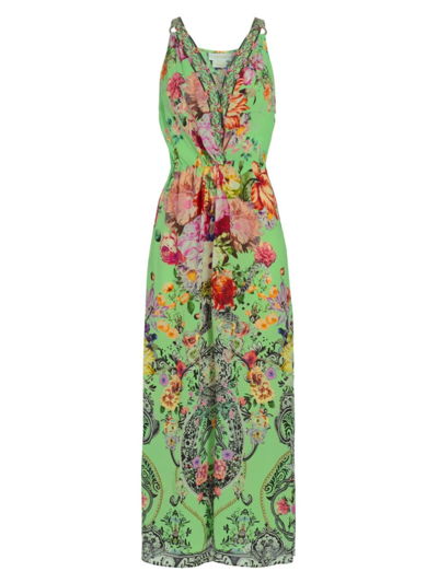 Shop Camilla Women's Floral Silk Cover-up Maxi Dress In Porcelain Dream
