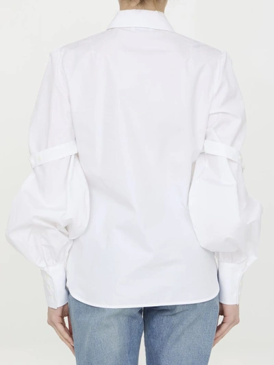 Shop Off-white Popeline Shirt With Straps In White