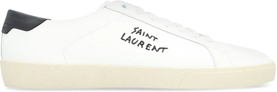 Shop Saint Laurent Court Sl/06 Fabric Low-top Sneakers In White