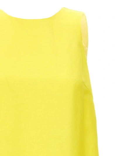 Shop Twinset Satin Dress With Chain Detail In Yellow