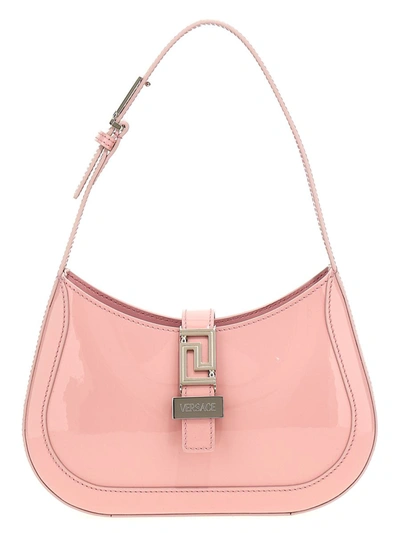 Shop Versace 'greca Goddess' Small Shoulder Bag In Pink