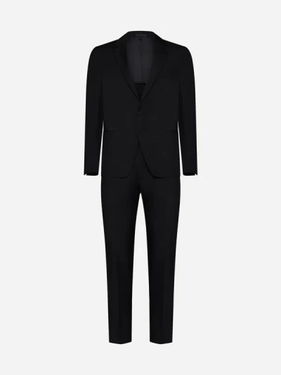 Shop Low Brand Wool Single-breasted Suit In Black