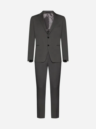 Shop Low Brand Wool Single-breasted Suit In Grey
