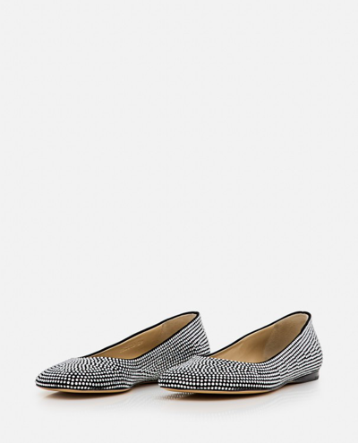 Loewe Toy Crystal-embellished Suede Ballet Flats In Silver