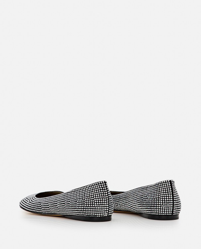 Loewe Toy Crystal-embellished Suede Ballet Flats In Silver
