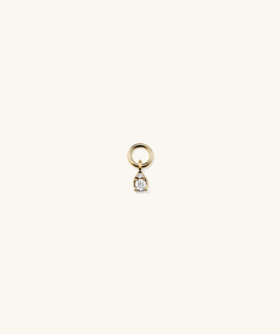 Shop Mejuri Mini Pear Diamond Hoop Charm In Yellow