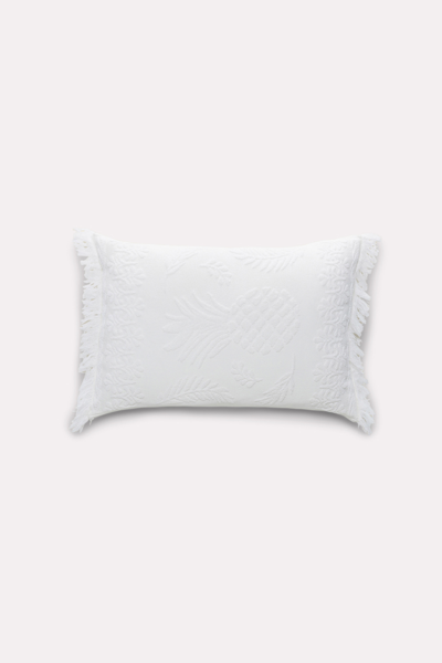 Shop Dorothee Schumacher Cotton Pillow With Woven Jacquard Pineapple Pattern In White