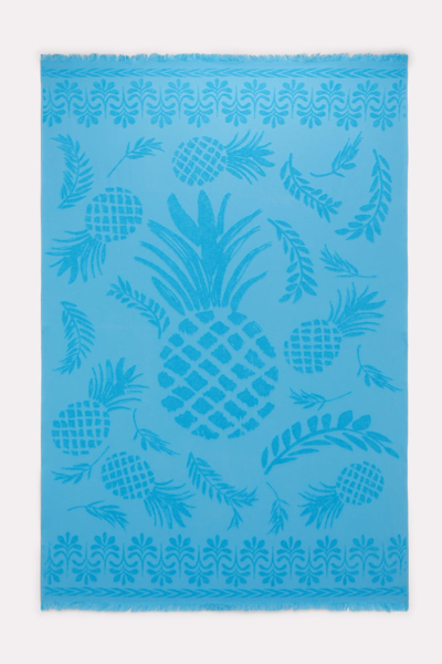 Shop Dorothee Schumacher Cotton Towel With Woven Jacquard Pineapple Pattern In Basic