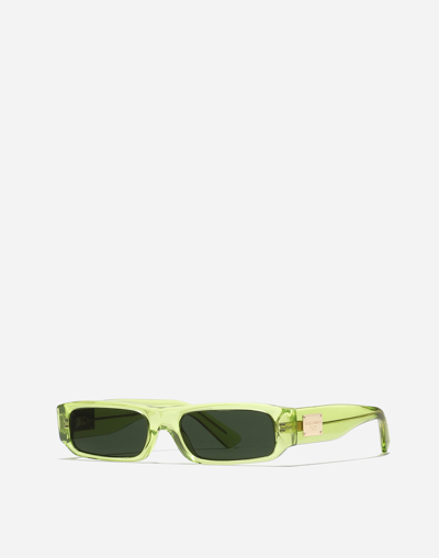 Shop Dolce & Gabbana Occhiale Sole-202401 In Transparent Lime