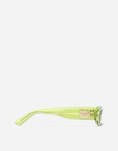 Shop Dolce & Gabbana Occhiale Sole-202401 In Transparent Lime