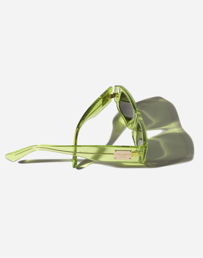 Shop Dolce & Gabbana Occhiale Sole-202401 In Transparent Lime