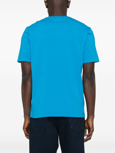 Shop Maison Kitsuné Fox Head Cotton T-shirt In Blue