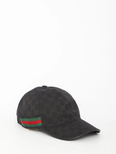 Shop Gucci Baseball Cap With Web In Black