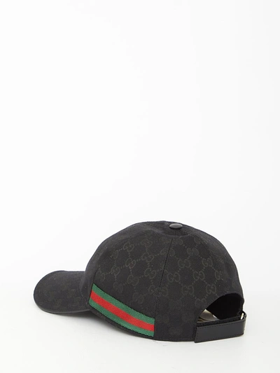 Shop Gucci Baseball Cap With Web In Black