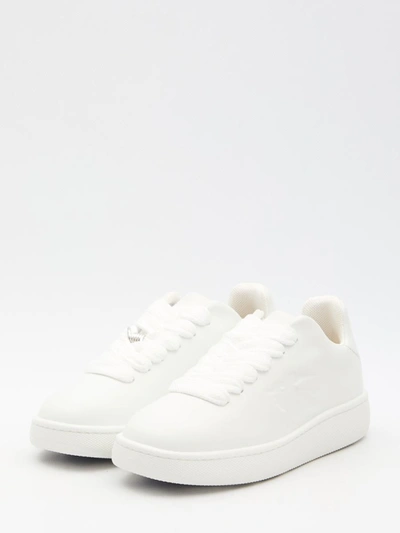 Shop Burberry Box Sneakers In White