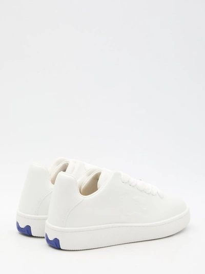 Shop Burberry Box Sneakers In White