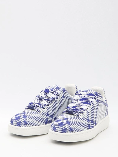 Shop Burberry Box Sneakers In Blue