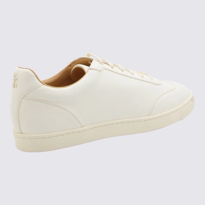 Shop Brunello Cucinelli White Leather Sneakers In Panama