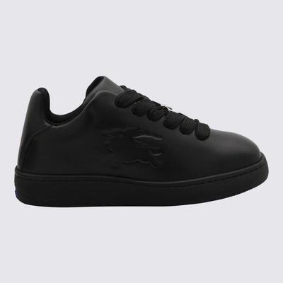 Shop Burberry Black Leather Sneakers
