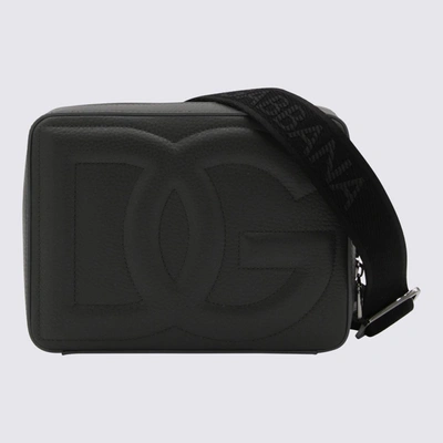 Shop Dolce & Gabbana Dark Grey Leather Messenger Bag