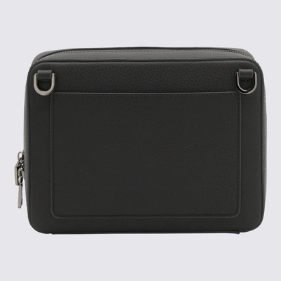 Shop Dolce & Gabbana Dark Grey Leather Messenger Bag