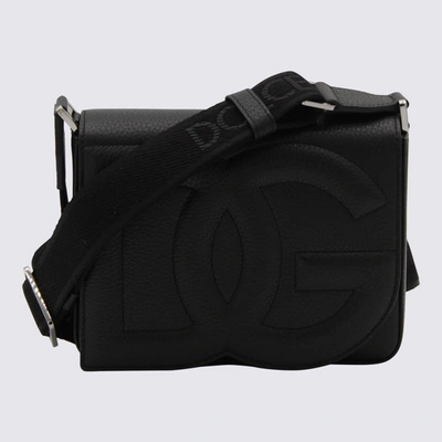 Shop Dolce & Gabbana Black Leather Messenger Bag