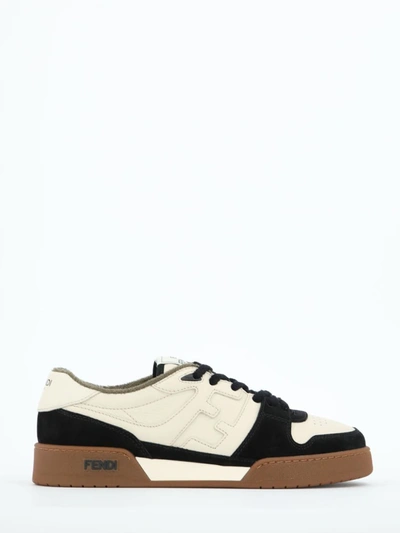 Shop Fendi Match Sneakers In Cream