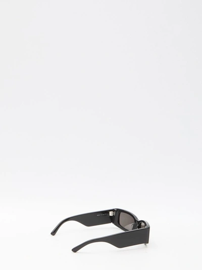 Shop Balenciaga Max Rectangle Sunglasses In Black