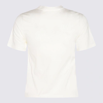 Shop Palm Angels White And Black Cotton T-shirt