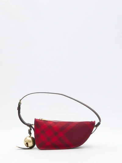 Shop Burberry Shield Mini Bag In Red