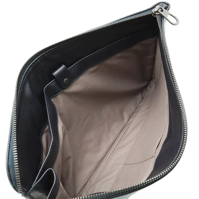Shop Bottega Veneta Navy Leather Clutch Bag ()