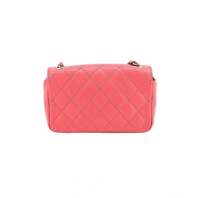 CHANEL Pre-owned Matelassé Pink Leather Shoulder Bag ()