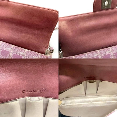 Pre-owned Chanel Travel Line Pink Canvas Shopper Bag ()