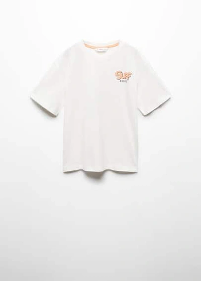 Shop Mango Short-sleeved T-shirt With Message Off White