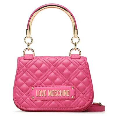 Shop Love Moschino Fuchsia Artificial Leather Crossbody Bag