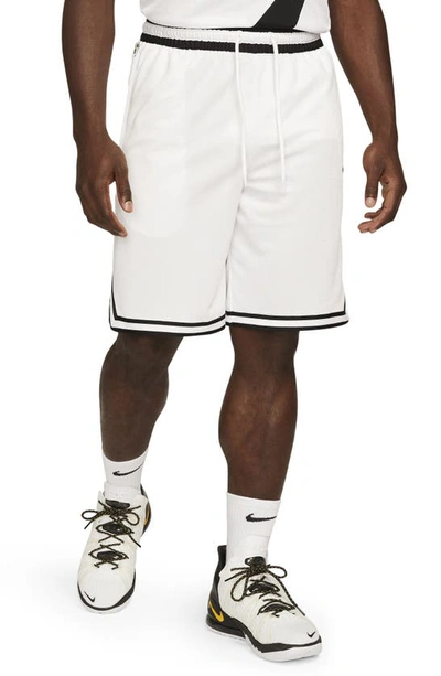 Shop Nike Dri-fit Dna Mesh Shorts In White/ Black