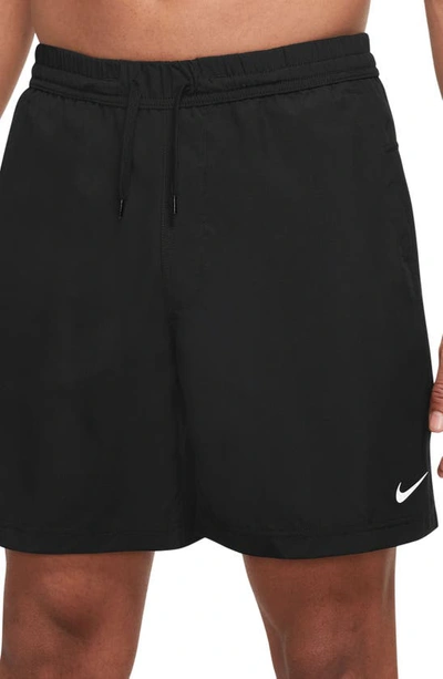 Shop Nike Dri-fit Form Athletic Shorts In Black/ White