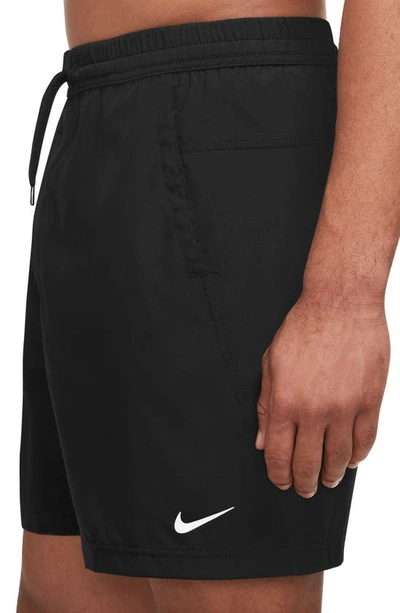 Shop Nike Dri-fit Form Athletic Shorts In Black/ White