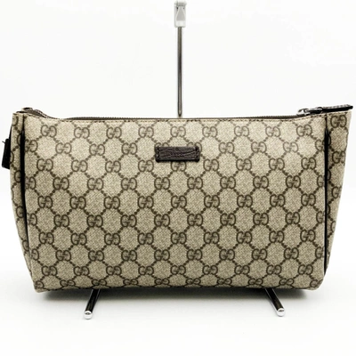Shop Gucci Baguette Brown Canvas Clutch Bag ()